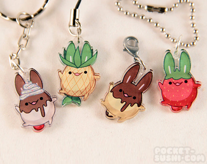 Cute Food Bunny Acrylic Charm
