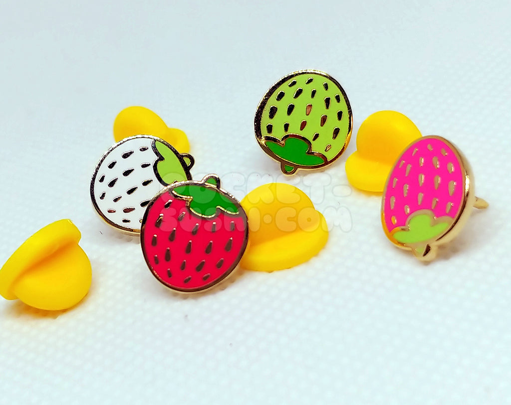 Mini Strawberry Enamel Pin 4-Piece Set
