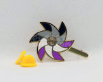 Asexual Pride Spinning Pinwheel Enamel Pin