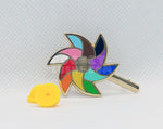LGBTQ+ Pride (Daniel Quasar "Progress" version) Spinning Pinwheel Enamel Pin
